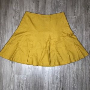 Boden Skater Wool Skirt Mustard Yellow Size US 12L